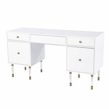 Load image into Gallery viewer, 55" White Writing Desk With Four Drawers
