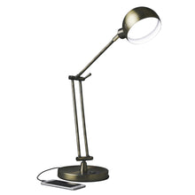 Load image into Gallery viewer, Shiny Satin Brass LED Adjustable Desk Lamp
