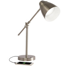 Load image into Gallery viewer, Brushed Silver LED Adjustable Desk Lamp
