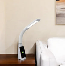 Load image into Gallery viewer, Contemporary White Sanitizing and Charging LED Desk Lamp
