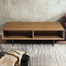 Load image into Gallery viewer, Metal Coffee Table With Two Shelves - Brown And Black
