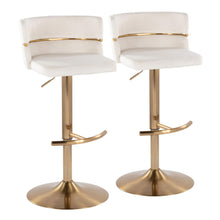 Load image into Gallery viewer, Cinch - Glam / Art Deco Adjustable Barstool With Swivel With Rounded T Footrest (Set of 2)
