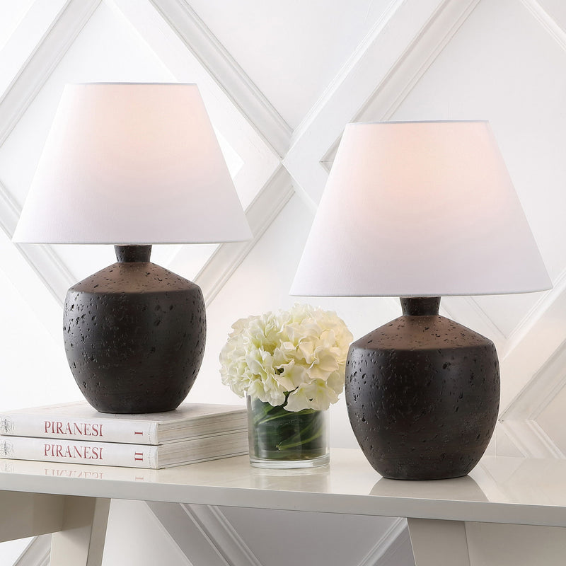 Urn Table Lamps With Empire Shades (Set of 2) - Black