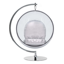 Load image into Gallery viewer, Acrylic With Faux Leather Balloon Chair - Silver And Clear
