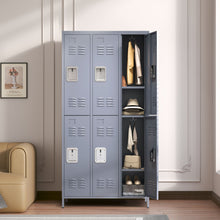 Load image into Gallery viewer, 6 Door Lockers With Lock For Employees, Storage Cabinet For Home, Gym, Office, School, Garage - Gray
