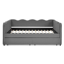 Load image into Gallery viewer, Gingham Daybed With USB Charging Port, Wave-Shaped Design
