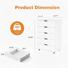 Load image into Gallery viewer, Modern 5 Drawer Dresser With Wheels
