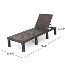Load image into Gallery viewer, Outdoor Chaise Lounge With Wicker Design And Adjustable Backrest - Brown
