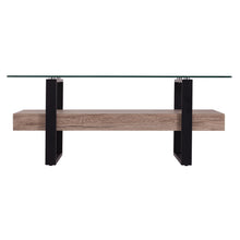Load image into Gallery viewer, Glass Iron Sled Coffee Table - Clear / Natural

