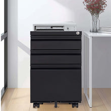 Load image into Gallery viewer, Metal Drawer Mobile File Cabinet With Lock For Home Office Organizer
