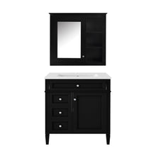 Load image into Gallery viewer, Bathroom Vanity With Medicine Cabinet, Royal Mirror Cabinet, Modern Bathroom Storage Cabinet With 2 Soft Closing Doors And 4 Drawers
