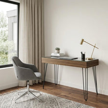 Load image into Gallery viewer, 47" Brown and Black Computer Desk
