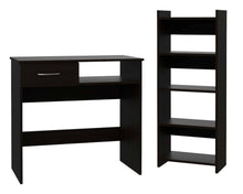 Load image into Gallery viewer, 32" Black Computer Desk Desk and Bookshelf Set
