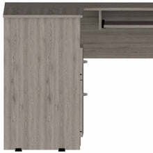 Load image into Gallery viewer, 47" Light Gray L Shape Computer Desk With Two Drawers
