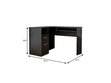 Load image into Gallery viewer, 47" Black L Shape Computer Desk With Two Drawers
