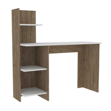 Load image into Gallery viewer, 47" White and Brown Computer Desk
