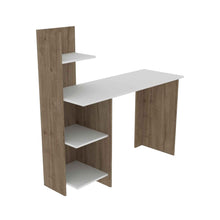 Load image into Gallery viewer, 47" White and Brown Computer Desk
