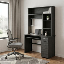 Load image into Gallery viewer, 43" Gray Computer Desk With Hutch
