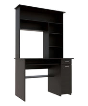 Load image into Gallery viewer, 43" Black Computer Desk With Hutch

