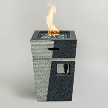 Load image into Gallery viewer, 20&quot; Propane Gas Fire Pit Table, 50000 Btu Square Concrete Fire Pit For Outside Patio Deck Garden Backyard - Light Gray Blue
