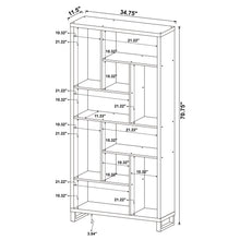 Load image into Gallery viewer, 6 Tier Rectangular Bookcase With Accents - Brown
