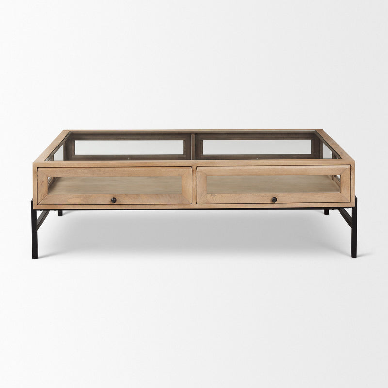 Mirrored Coffee Table - Clear / Black