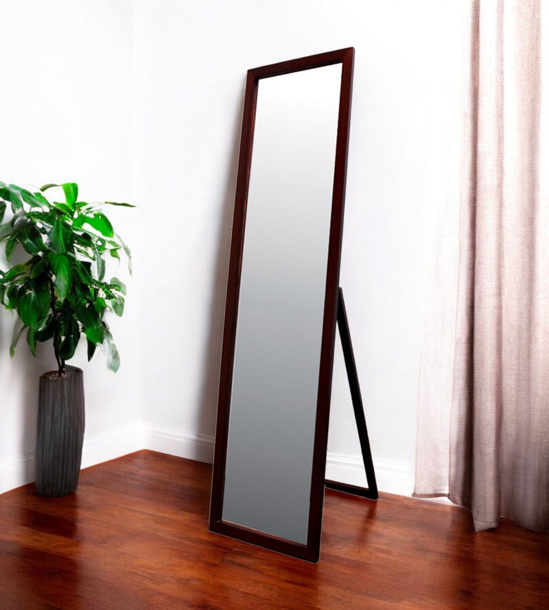 55" Wood Framed Full Length Freestanding Mirror - Brown