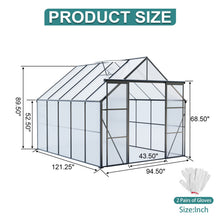 Load image into Gallery viewer, Double Door Polycarbonate house Raised Base And Anchor Aluminum Heavy Duty Walk In houses For Outdoor Backyard In All Season

