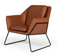 Load image into Gallery viewer, Faux Leather Lounge Chair - Brown / Black
