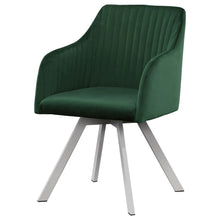 Load image into Gallery viewer, Tufted Swivel Dining Chair With Slim Sloped Arms - Green
