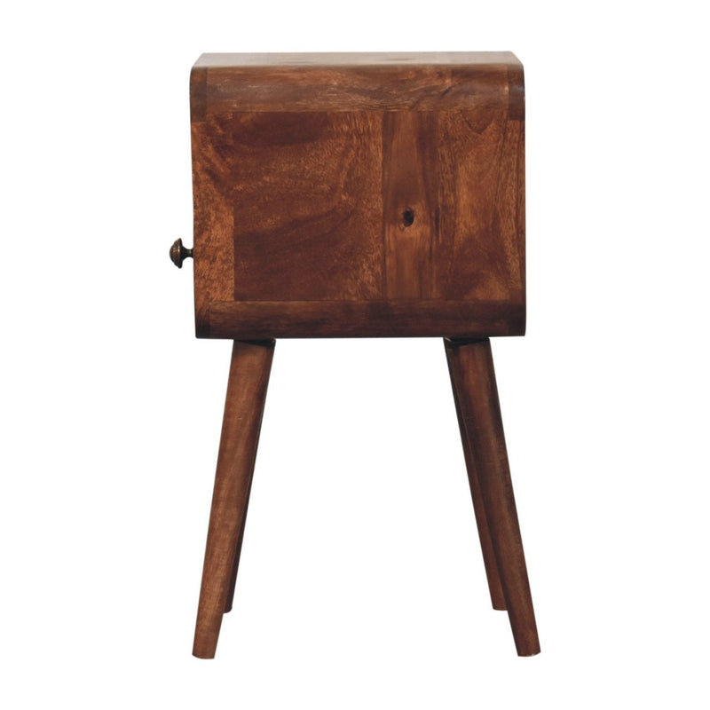 22" Modern Solid Wood Square One Drawer Nightstand - Brown