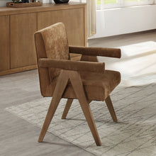 Load image into Gallery viewer, Zoey - Arm Chair (Set of 2) - Chocolate Chenille &amp; Oak
