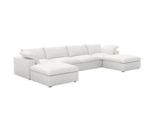 Load image into Gallery viewer, 160" 2 Piece Living Room Set Blend Modular Sofa With Ottoman Storage - White

