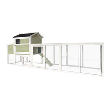 Load image into Gallery viewer, Chicken Coop, Large Outdoor Hen House With Run And Nesting Box Poultry Cage, Rabbit Hutch - Gray Green
