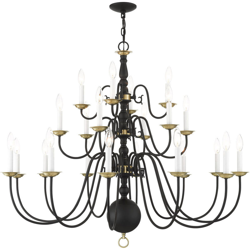 37" Multi Light Dimmable Chandelier With Shades - Black