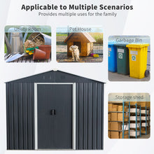Load image into Gallery viewer, Outdoor Metal Storage Shed With Floor Base
