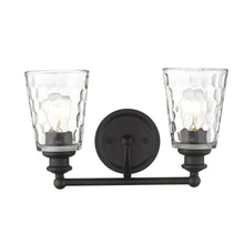 Load image into Gallery viewer, Metal And Pebbled Glass Two Light Wall Light - Bronze
