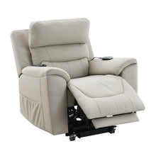 Load image into Gallery viewer, Marsha - Silicone Synthetic Leather Power Motion Recliner With Lift Heating Massage Chair - Light Gray
