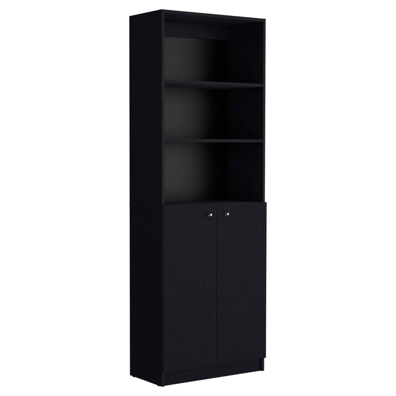 Five Tier Bookcase With Two doors (546189) - Black
