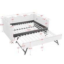 Load image into Gallery viewer, Gingham Daybed With USB Charging Port, Wave-Shaped Design

