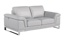 Load image into Gallery viewer, Genuine Leather Love Seat - Silver / Light Gray

