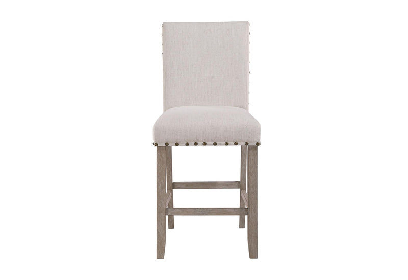Fabric And Wood Counter Height Bar Chairs (Set of 2) - White