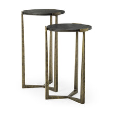 Load image into Gallery viewer, Round Cross Legs Nested Tables (Set of 2) - Black

