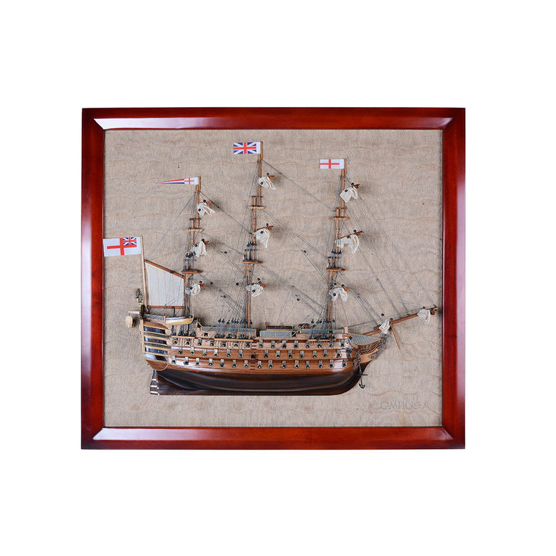 Hand Painted Model Boat (624600) - Beige / Dark Brown