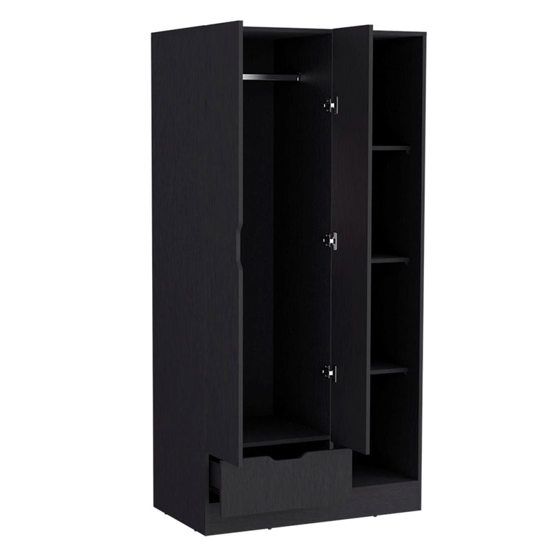 Wood Corner Accent Chest (731819) - Black