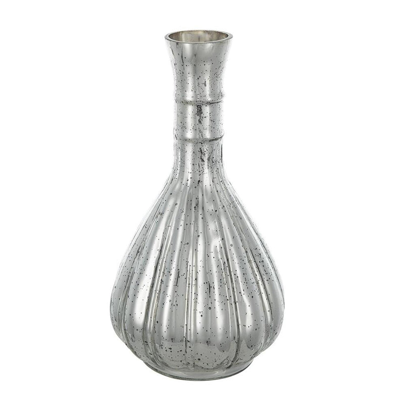 Round Table Vase - Antiqued Silver