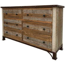 Load image into Gallery viewer, Solid Wooden Six Drawer Double Dresser - Brown
