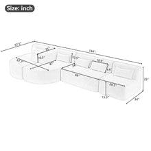 Load image into Gallery viewer, Upholstered Sofa Free Combined Sofa Couch With 2 Chaise Lounge And Five Back Pillows For Living Room
