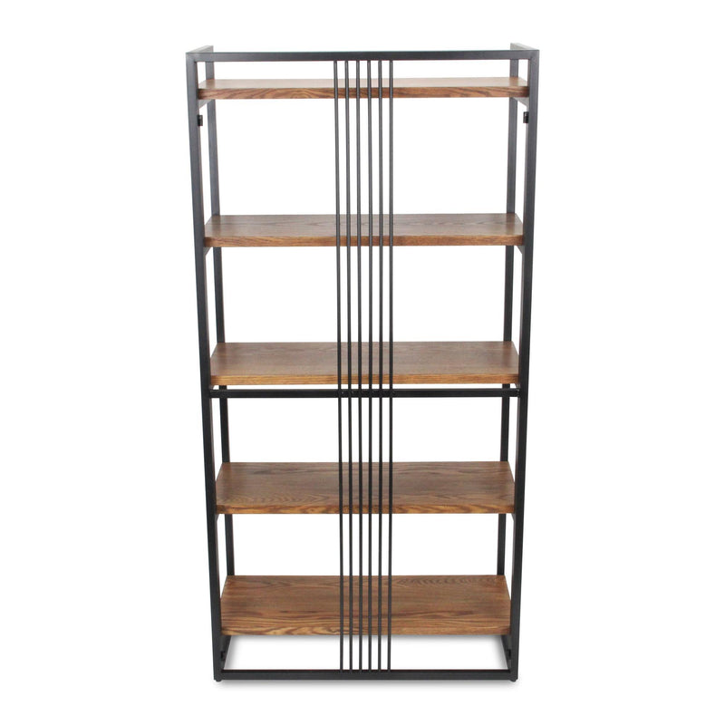 Five Tier Etagere Bookcase - Brown