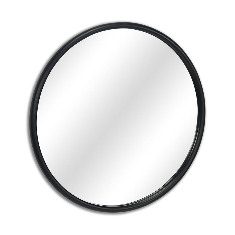 20" Metal Round Accent Mirror - Black